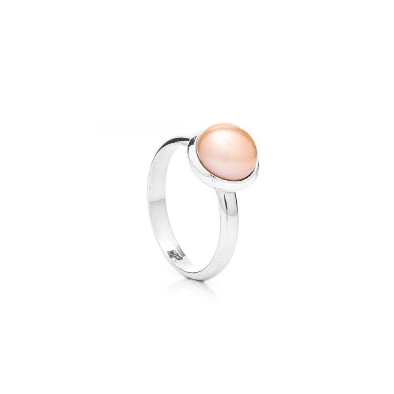 Prsten Buka malá perla - Růžová / Sterlingové stříbro (925) / 54