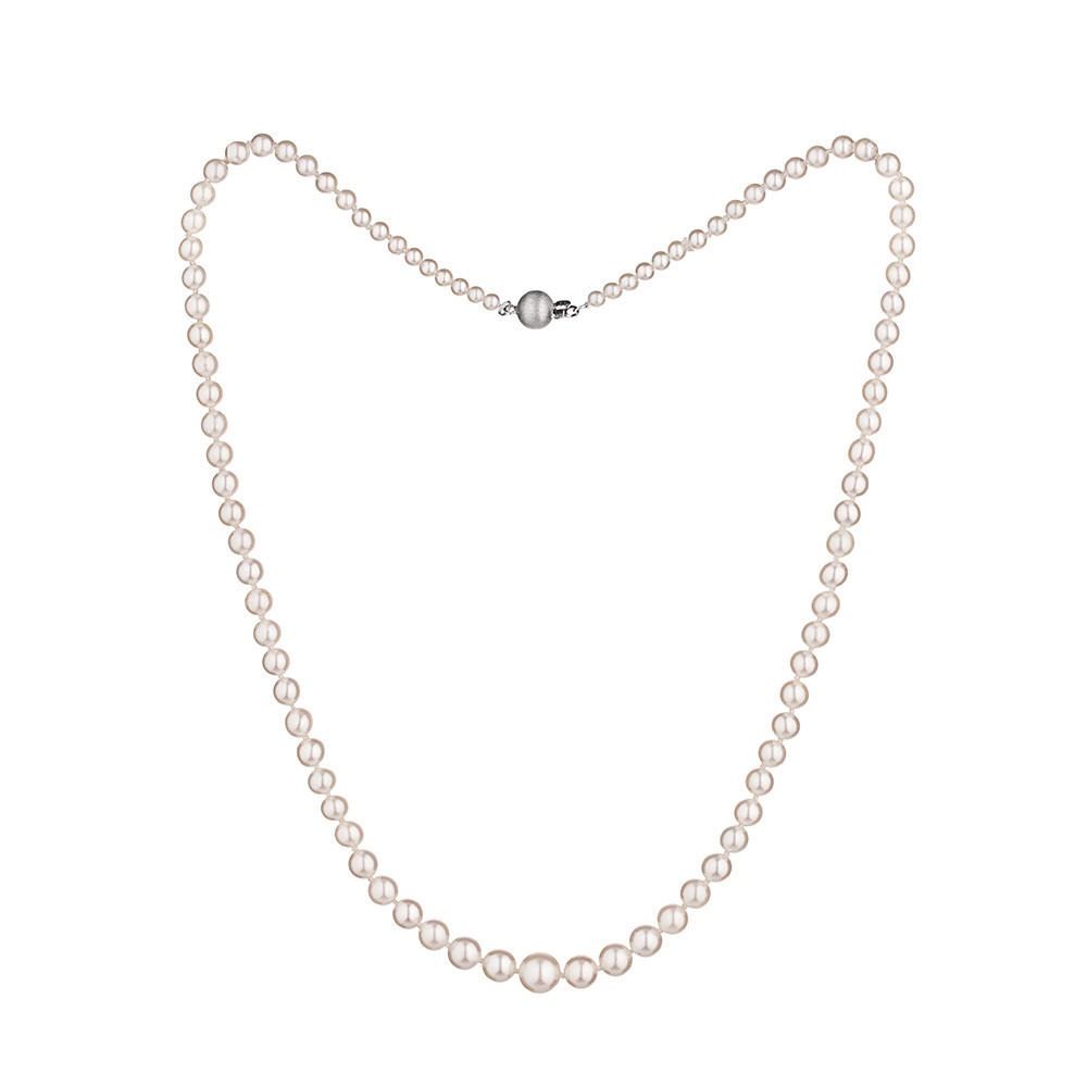 Perlový náhrdelník Akoya 3-7 AAA gradující - Bílá / Bílé zlato 14K (585)