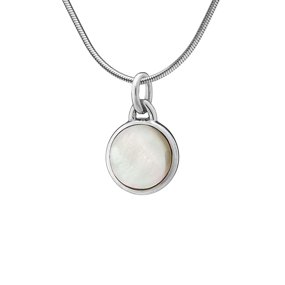Stříbrný přívěsek s perletí - Bílá / Sterlingové stříbro (925)