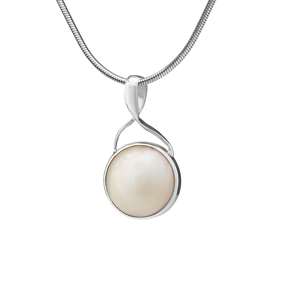 Stříbrný přívěsek s velkou perlou Mabe