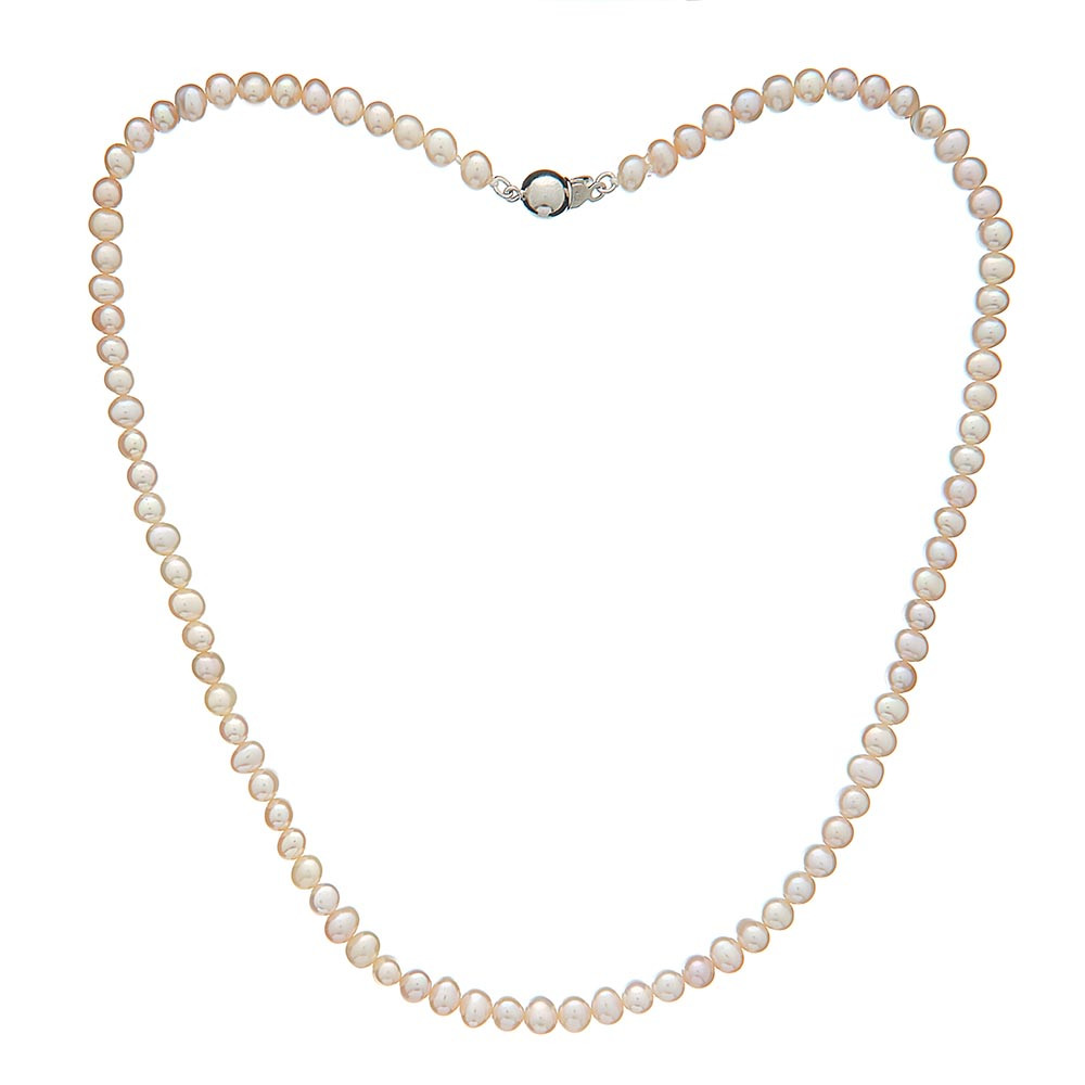 Perlový náhrdelník Mutiara mini - růžová - Rhodiované stříbro (925) / 40 cm