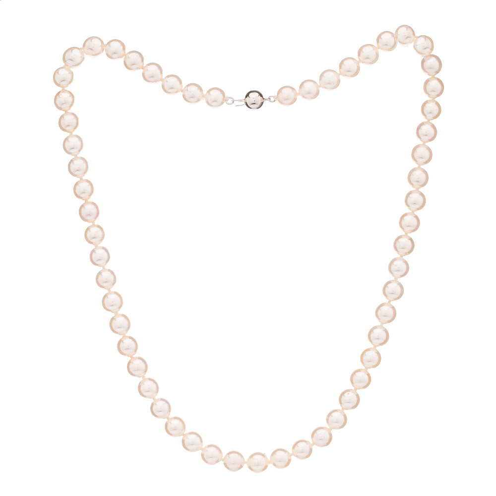 Perlový náhrdelník Akoya 7 AAA bílý - Bílá / Bílé zlato 14K (585) / 44 cm